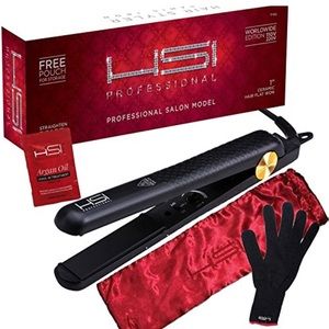 HSI Professional Ceramic Tourmaline Ionic 1”  Flat Iron Hair Straightener